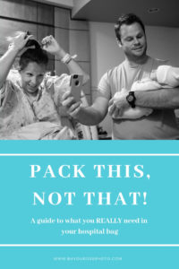 A list of things to pack for the hospital when having a baby