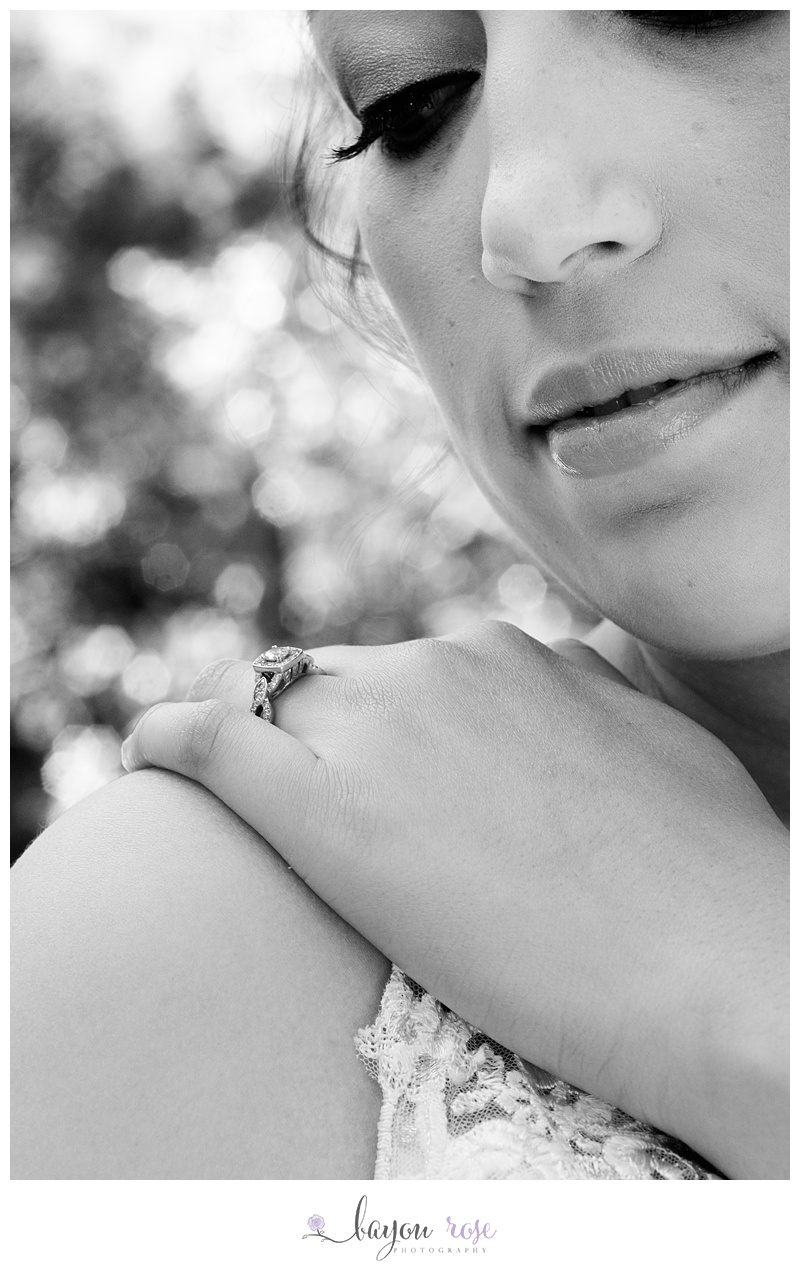 Bride with engagement ring