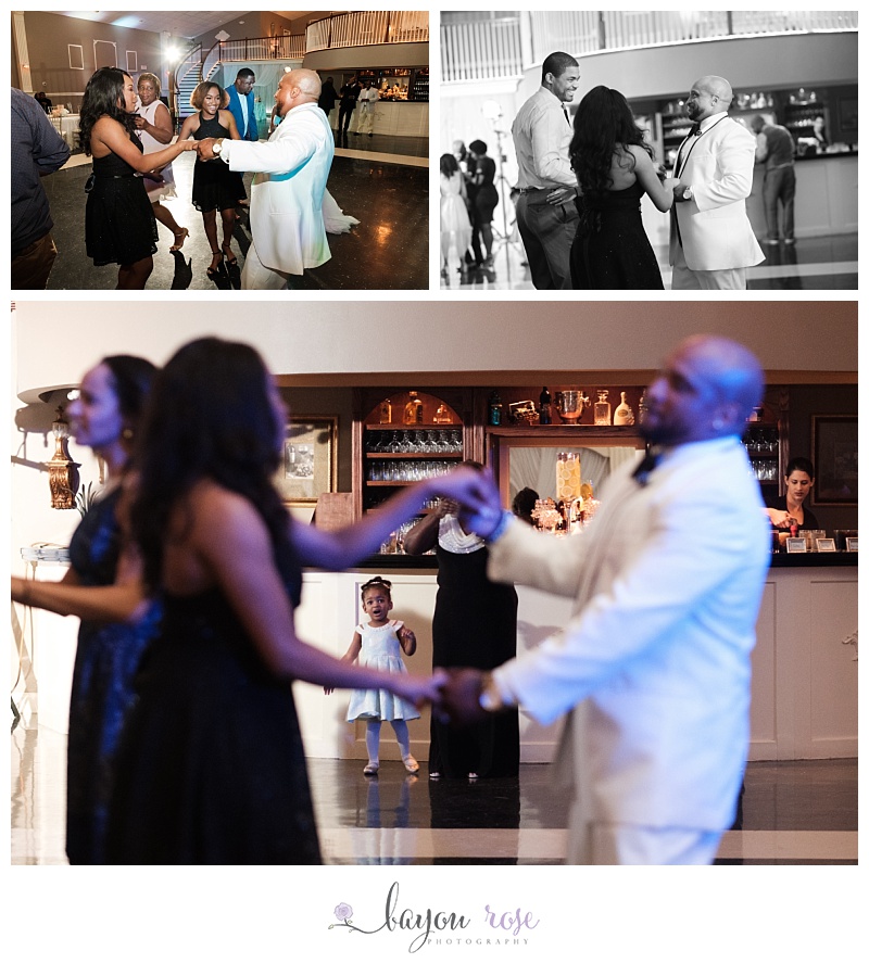 guests and wedding party on dance floor