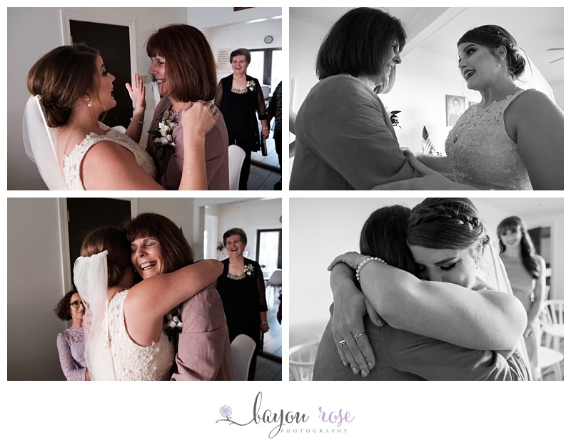 Bride cries while seeing mom for the first time after getting dressed