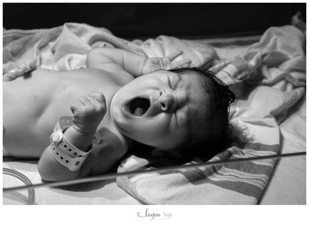 newborn baby yawns