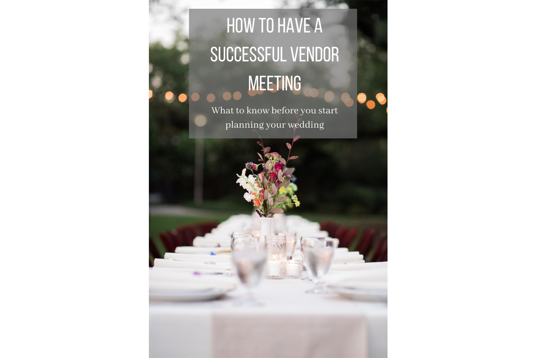 How to have a successful vendor meeting