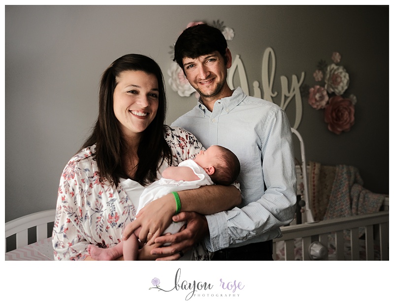Lifestyle family image with newborn girl