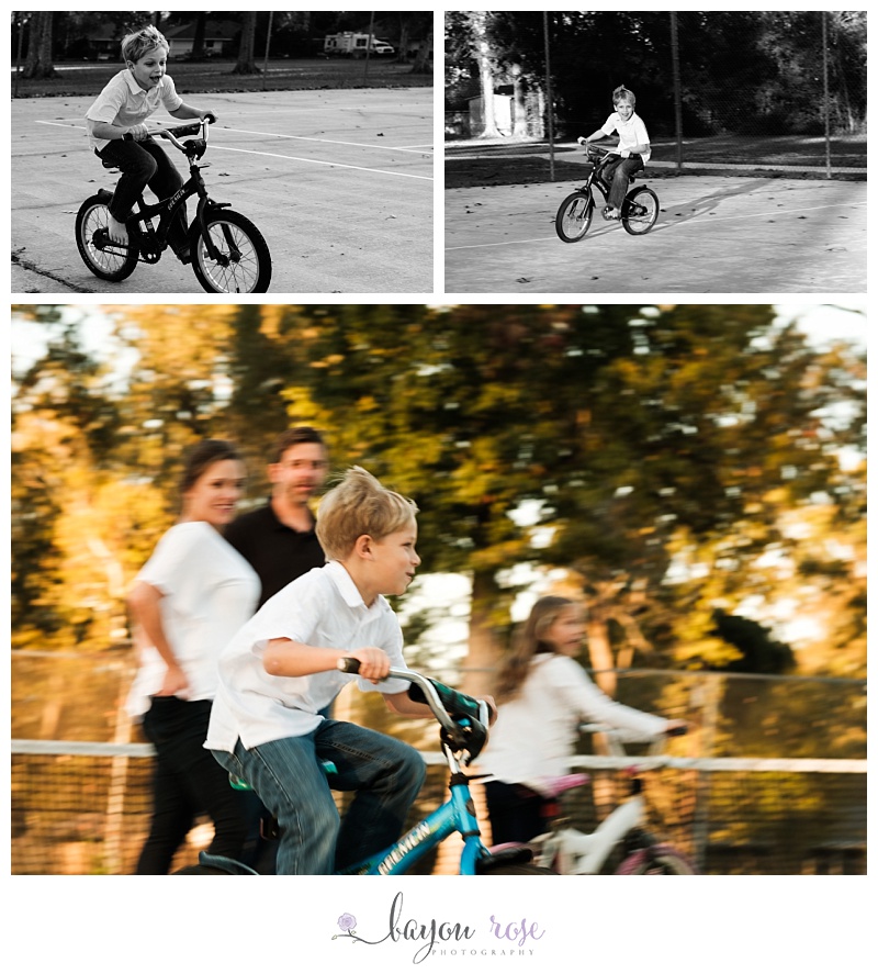 children playing candidly riding bikes