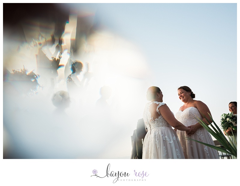 brides with reflection of prism