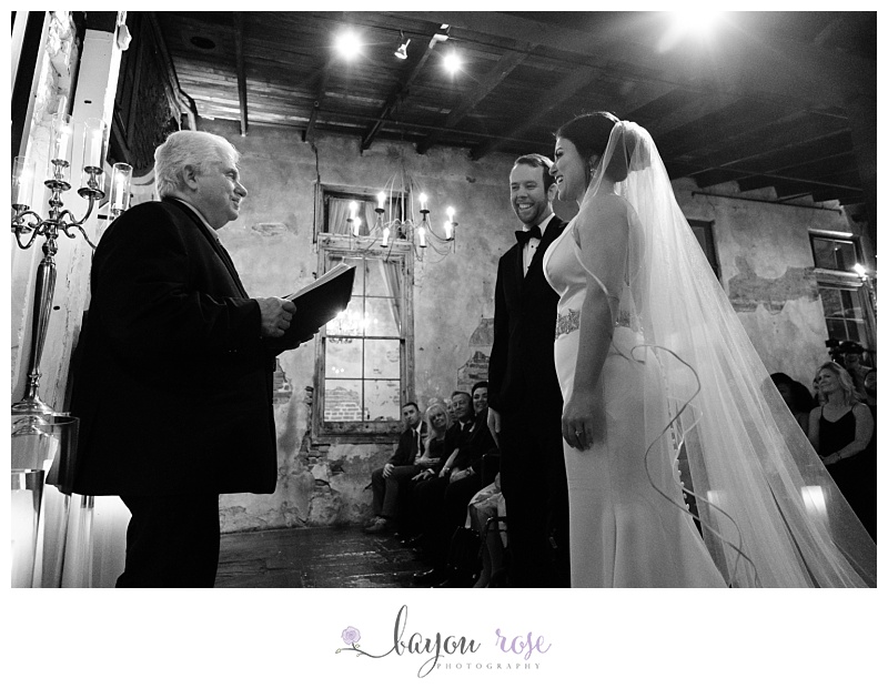 bride and groom exchange vows at Latrobes New Orleans