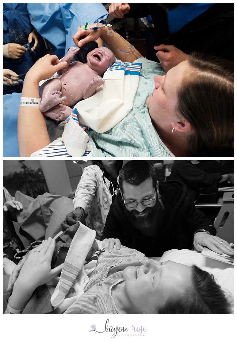 parents joyful after natural birth at Woman's hospital