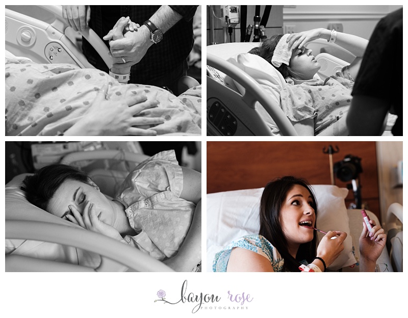 Photographing your own birth - moms in early labor