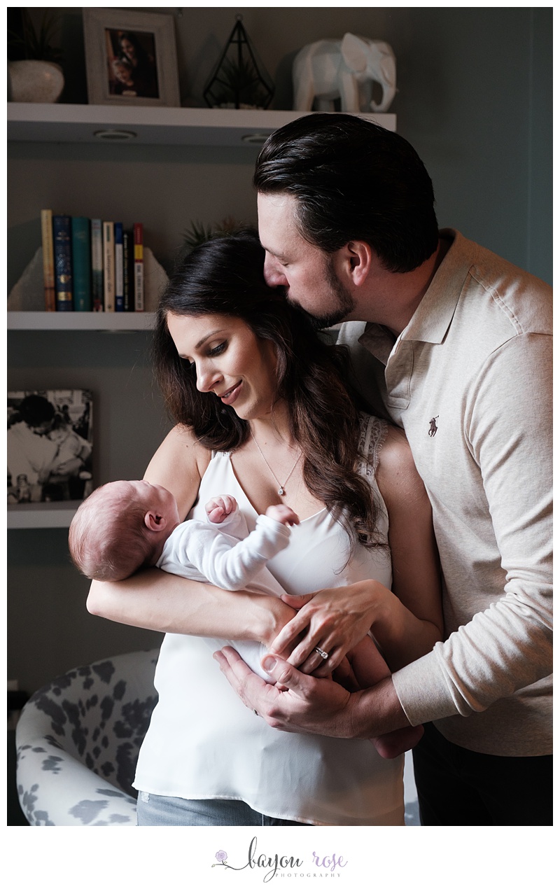 Baton Rouge Lifestyle Newborn Photographer image of family together with newborn