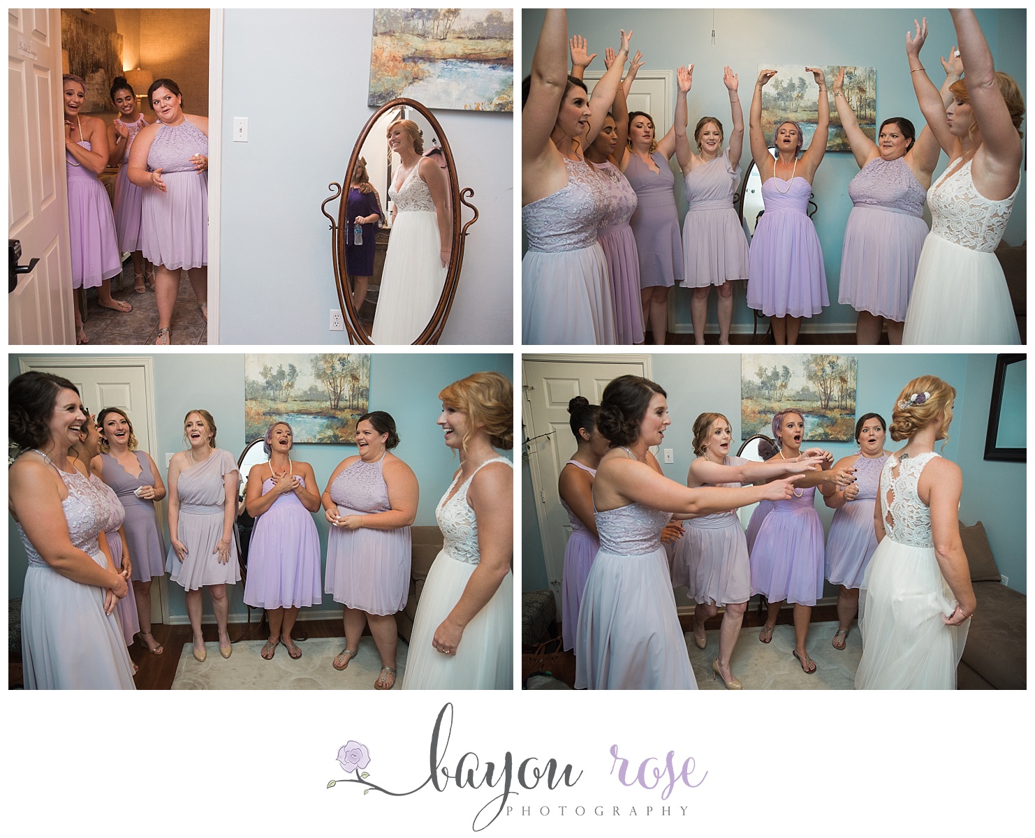 The Gatehouse wedding photographer bridesmaids making bride laugh before ceremony