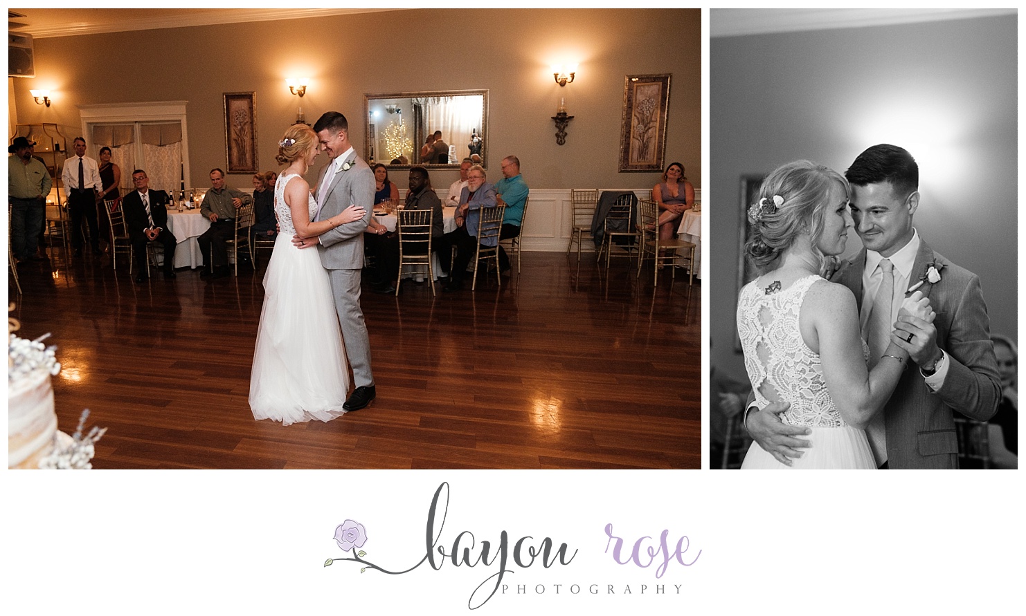 Groom gazes lovingly at bride during first dance The Gatehouse wedding photographer