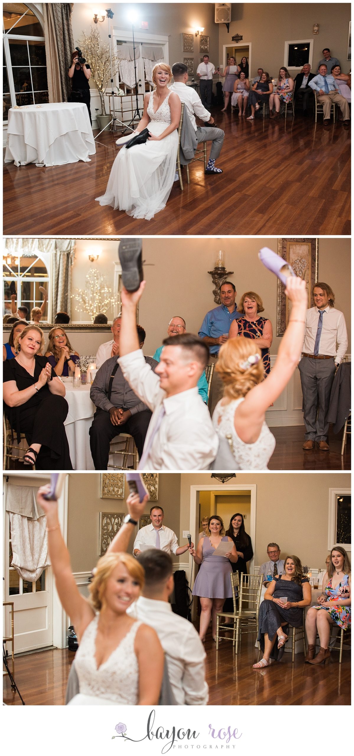 guest reactions to wedding shoe game
