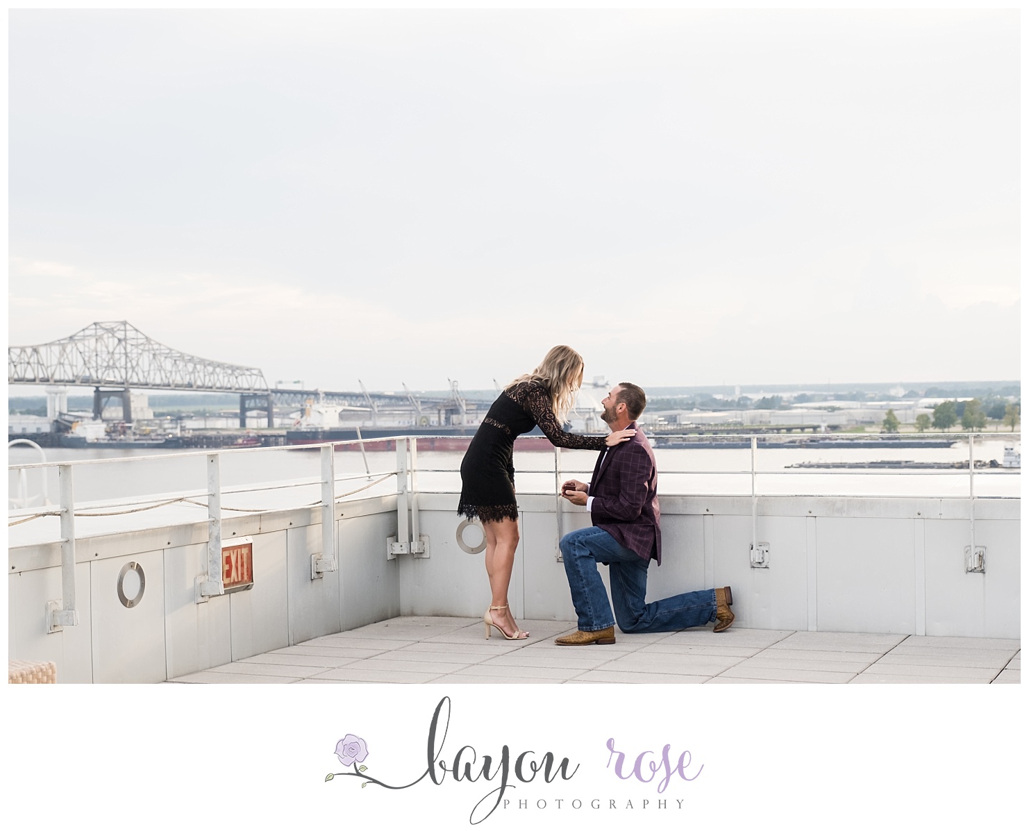 Proposal photography session in Baton Rouge at Tsunami's