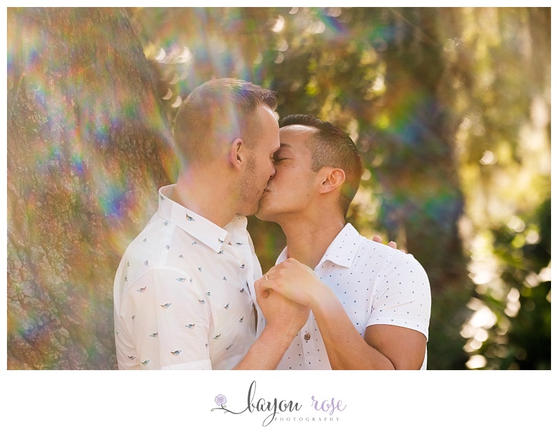 rainbow engagement photo for gay couple