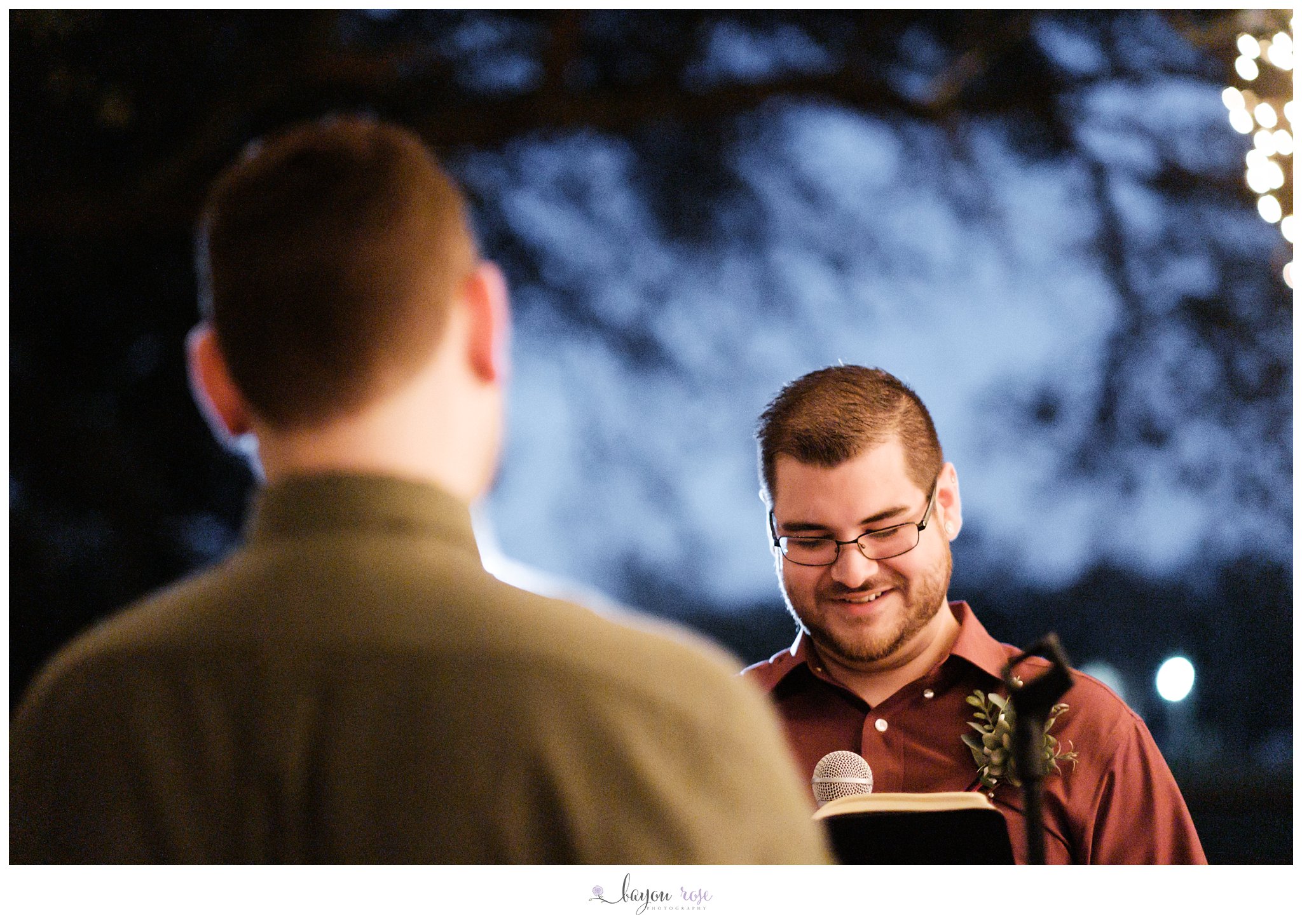 Gay wedding photographer Baton Rouge - vow reading