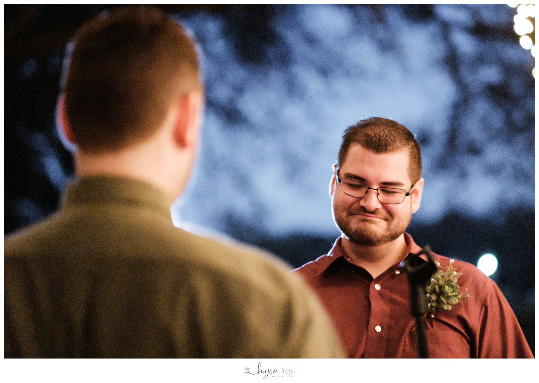 Emotional gay wedding photo in Baton Rouge
