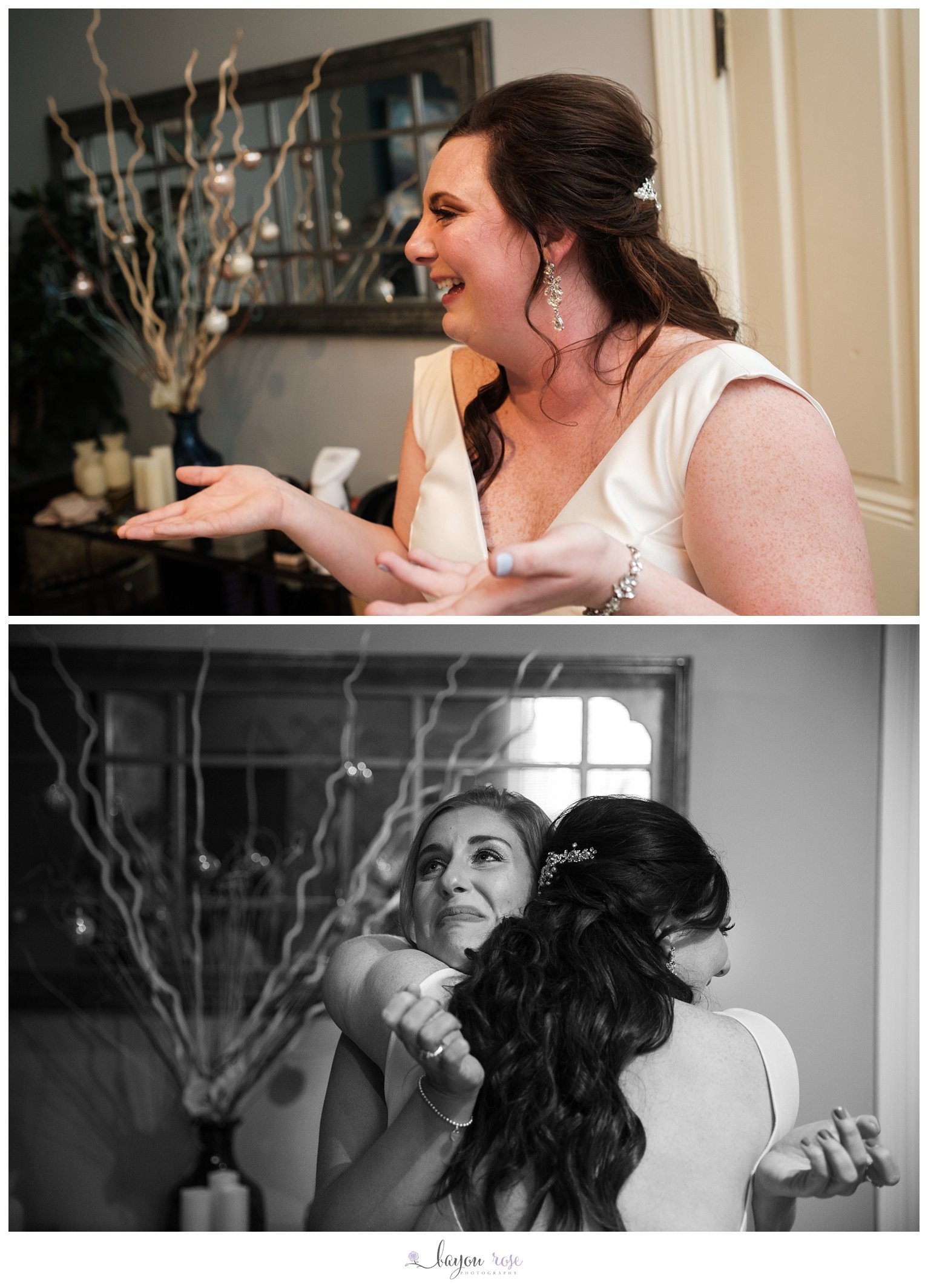 bride crying and laughing