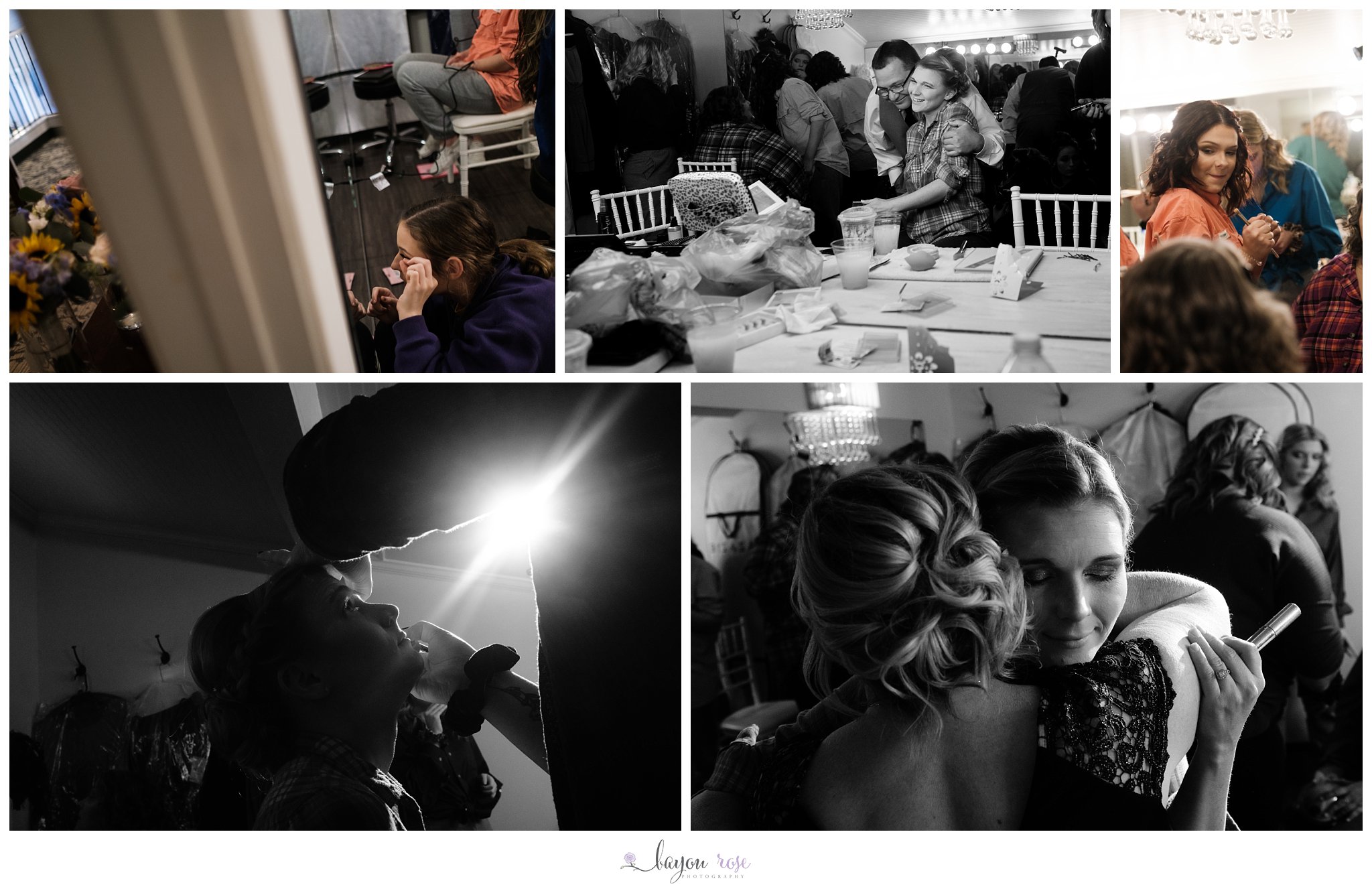 emotional moments between bride and her family during getting ready photos