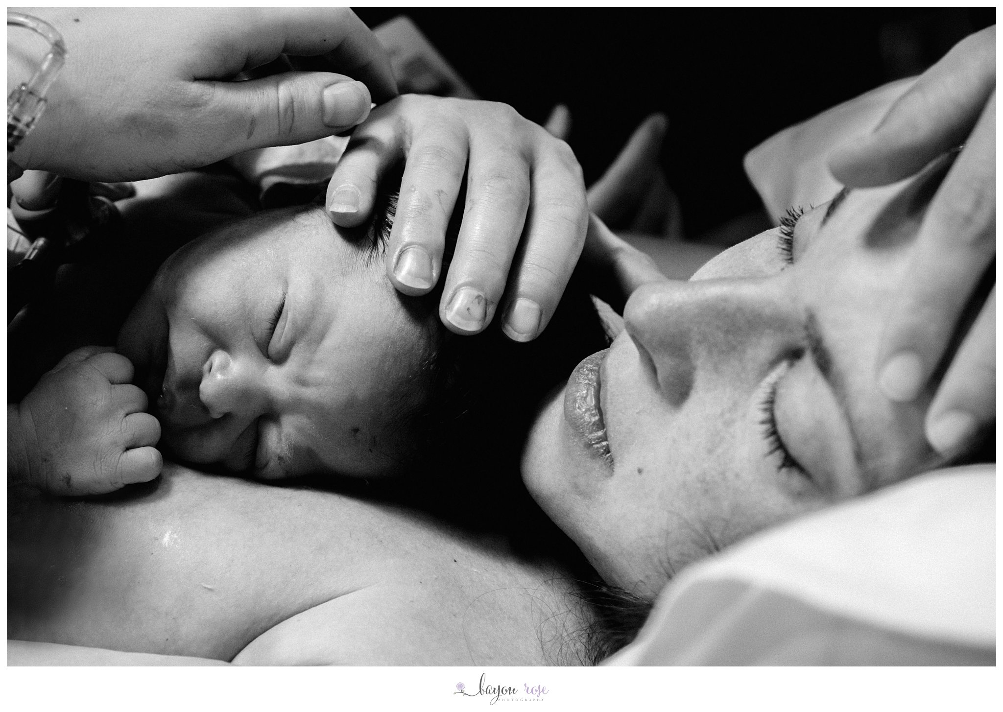 newborn on mom's chest after birth