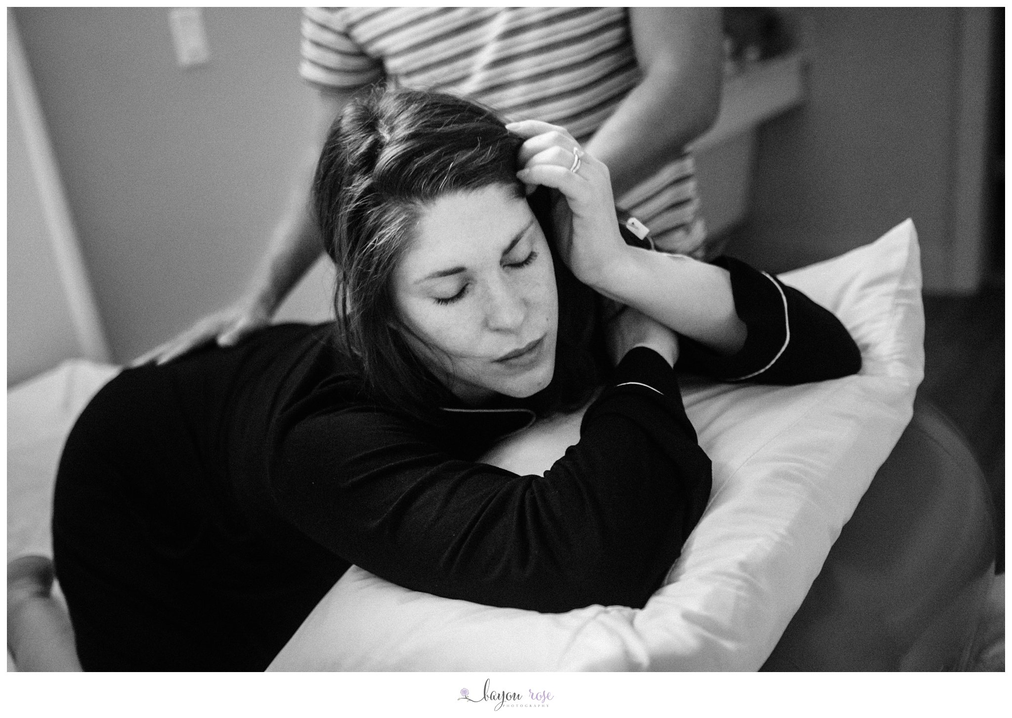exhausted mother in labor