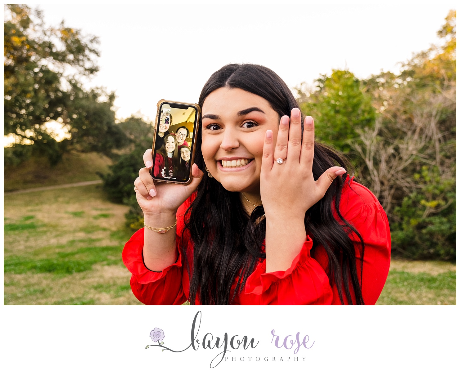 friends share in surprise proposal excitement over video call