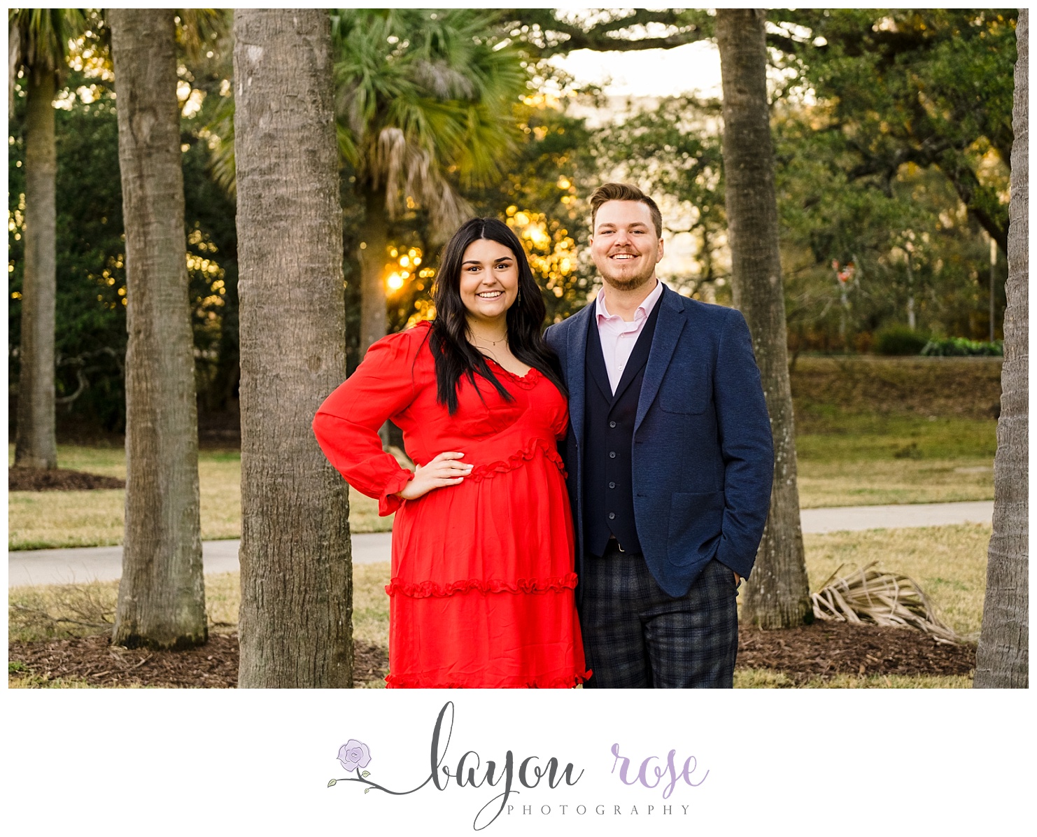 engagement photo in Armory Park in Baton Rouge