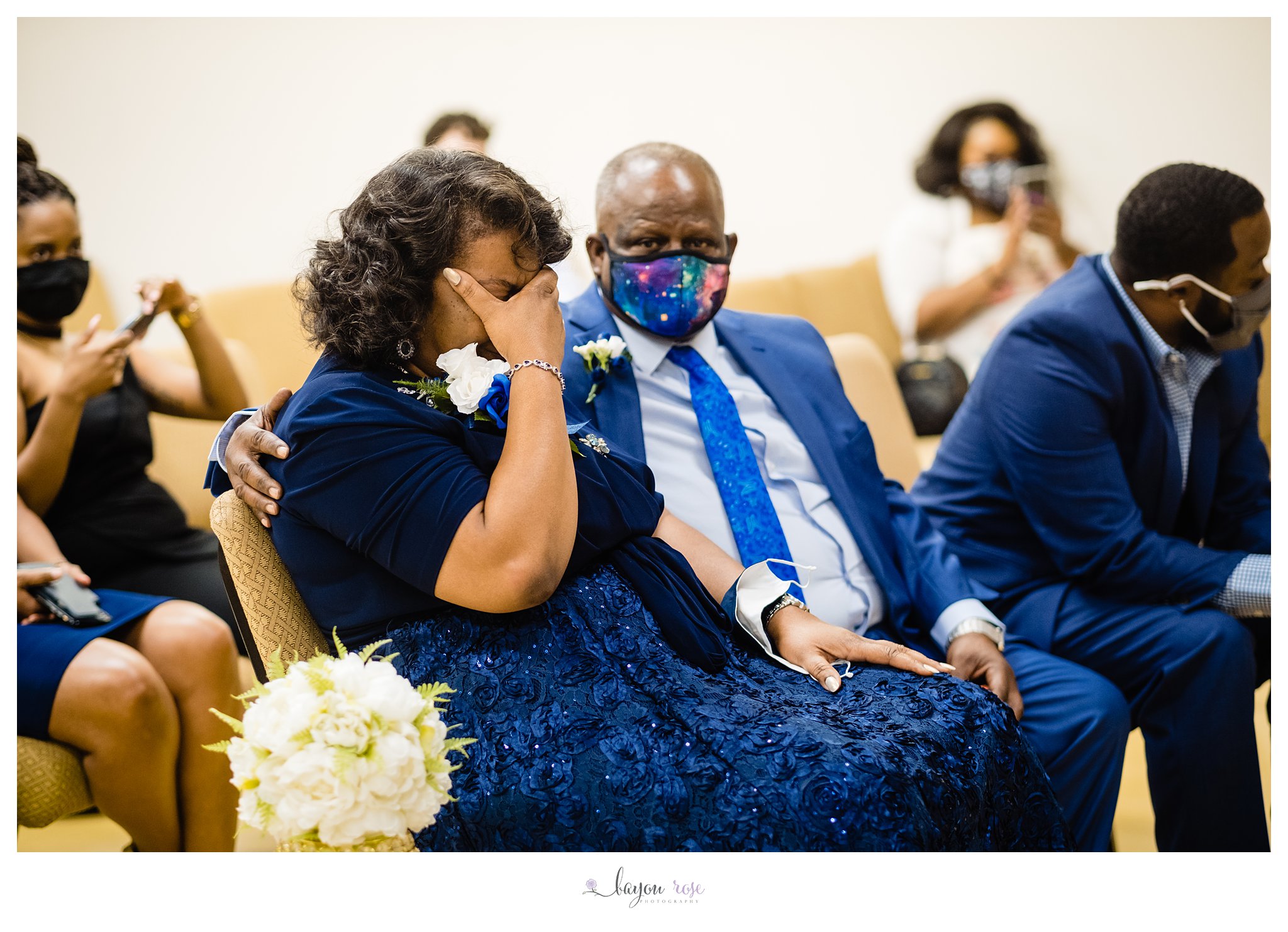 mom tears up watching her daughter get married