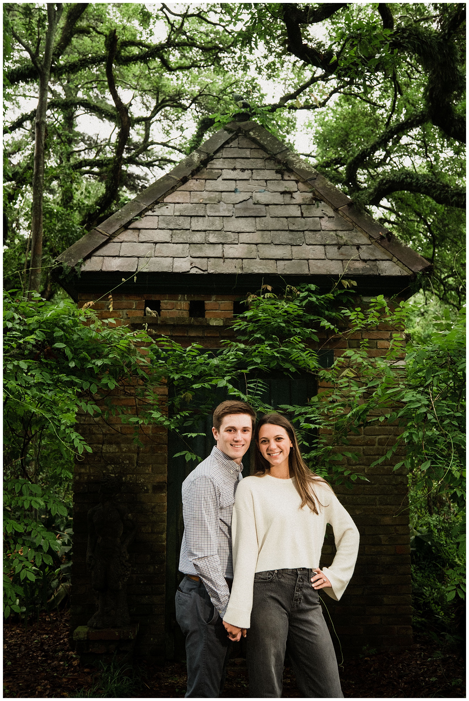 Engagement photo at Windrush Gardens in Baton Rouge
