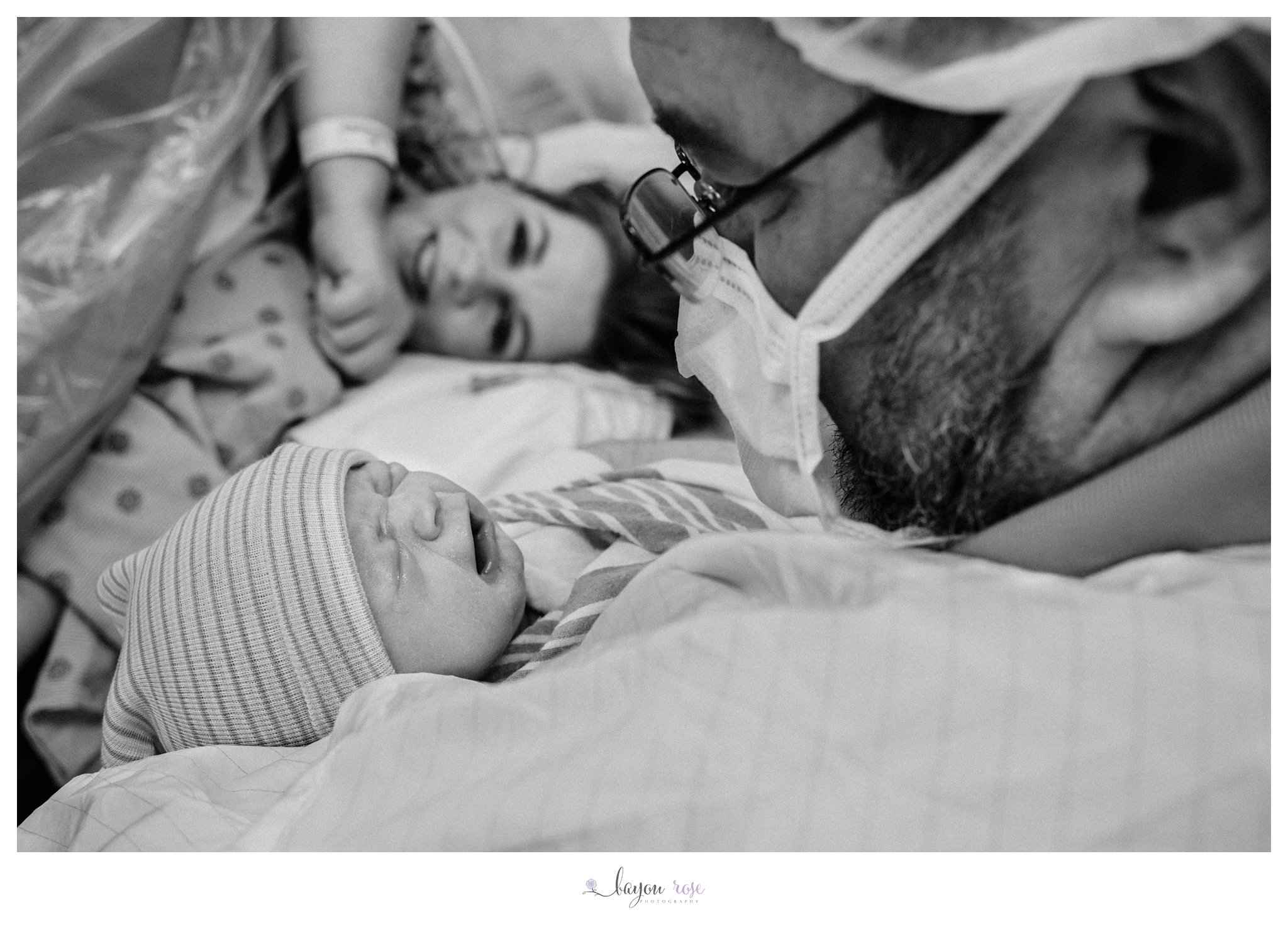 black and white birth photography image