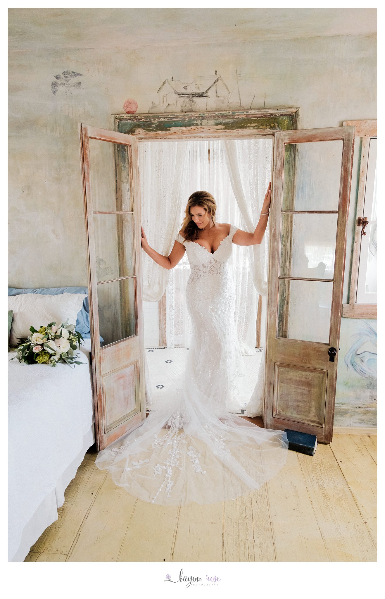 bridal photo in doorway at Race and Religious