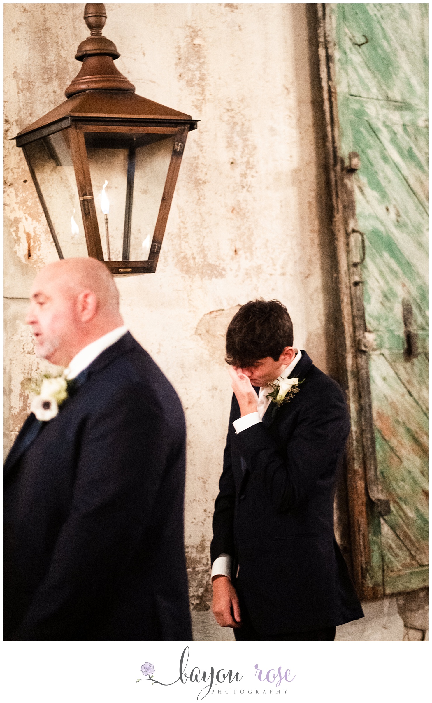 groom's son tears up during wedding ceremony