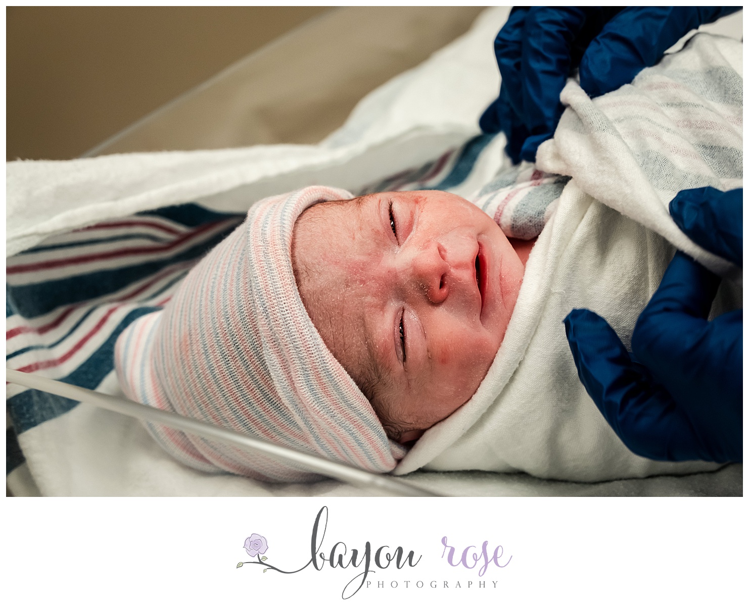 smiling newborn in birth photography session