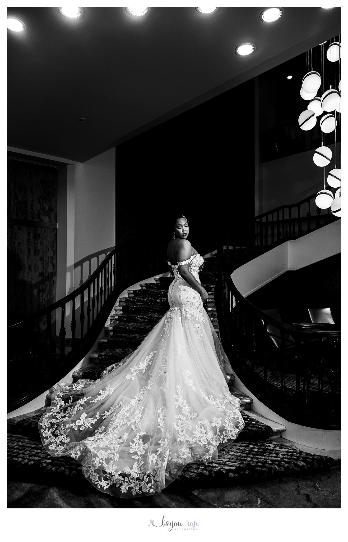 bridal portrait on staircase